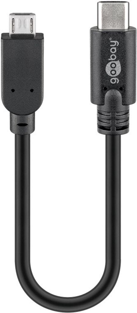 Goobay 67895 Câble USB 2.0 USB-C™ vers Micro-B 2.0, noir, Image du produit 