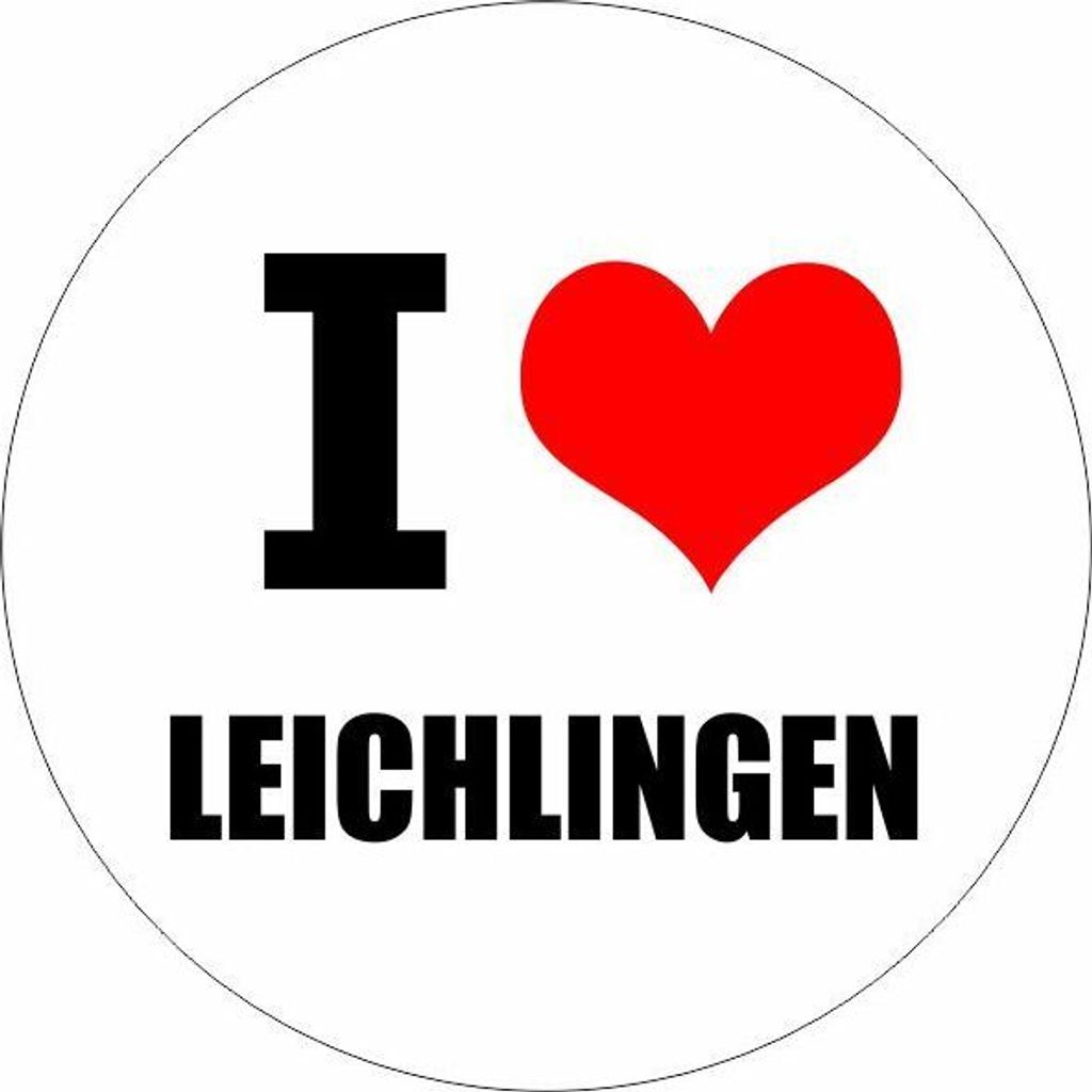 Kiwistar - Autoaufkleber - 8x8 cm - außen klebend - I love Leichlingen Neckar für Auto, Laptop, Fahrrad, LKW, Motorrad Aufkleber mehrfarbig Stick...