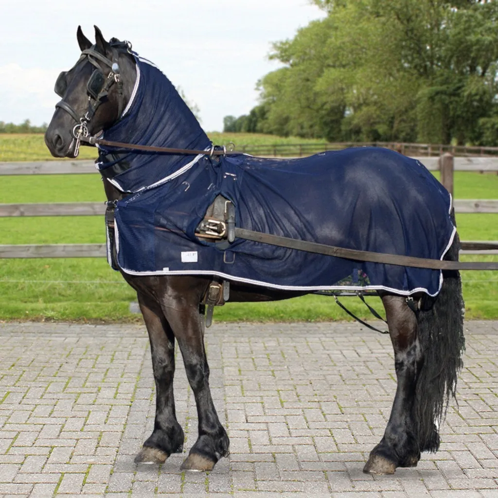 Coperta Antimosche QHP Harness Blue - Protezione Totale Cavallo