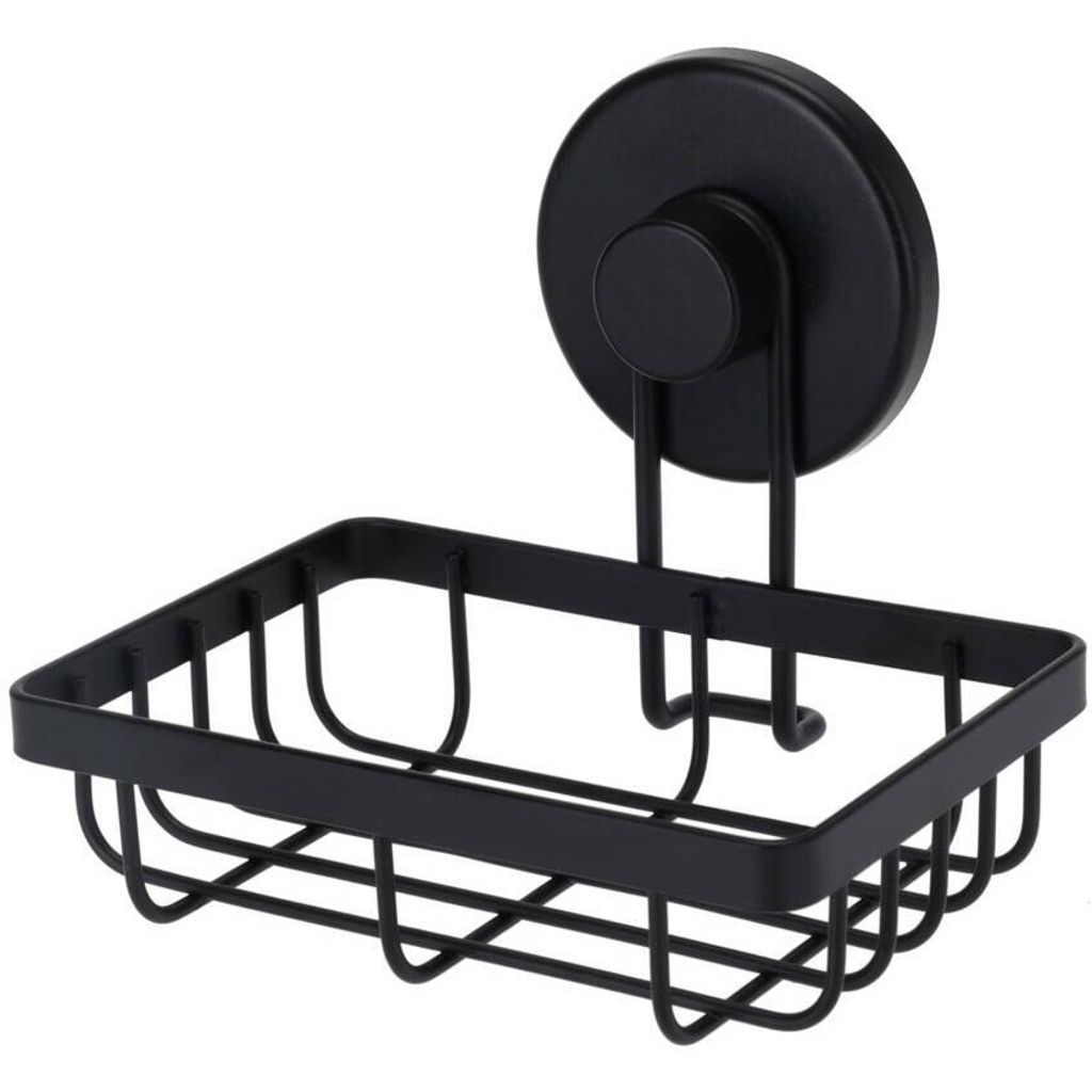 Schwarzes Duschregal aus Metall mit Saugnapf 13,5 x 10,5 x Produktbild 