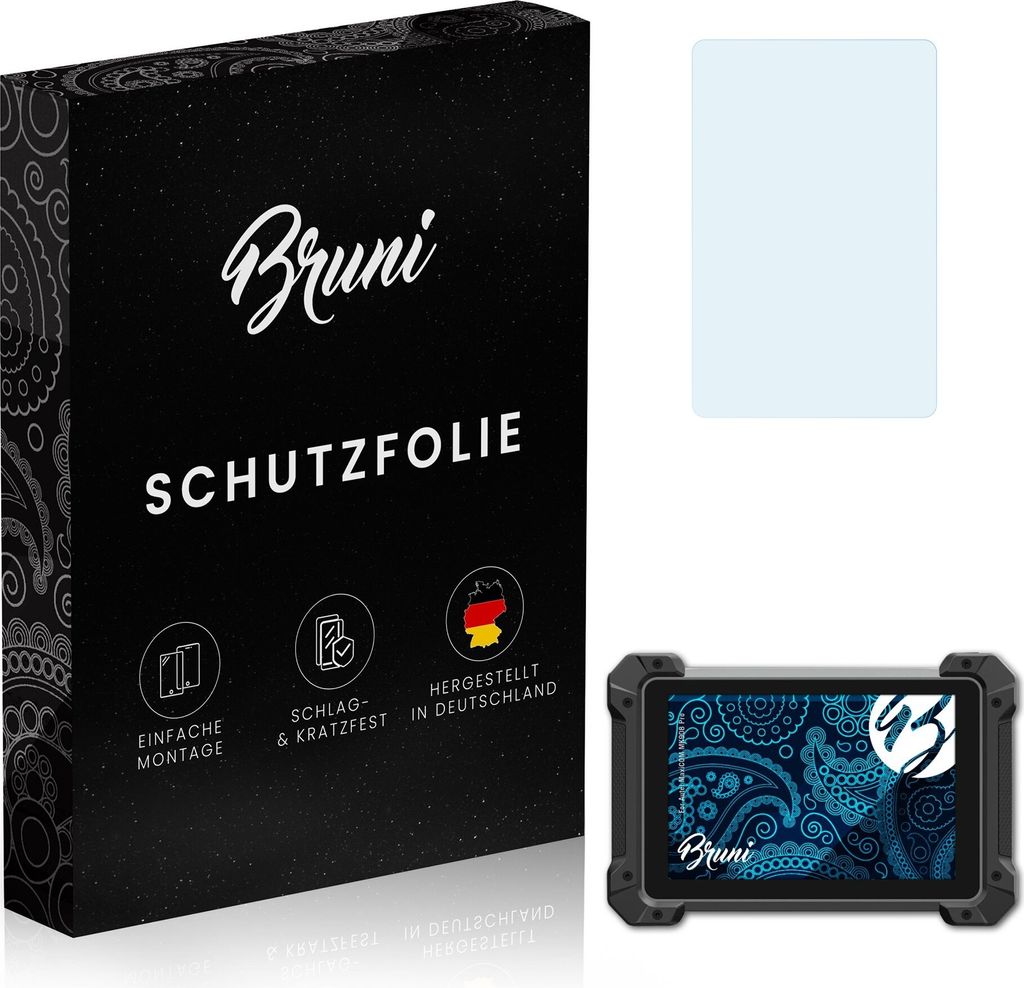 Bruni Basics-Clear 2x Schutzfolie kompatibel mit Autel MaxiCOM MK908 Pro Folie