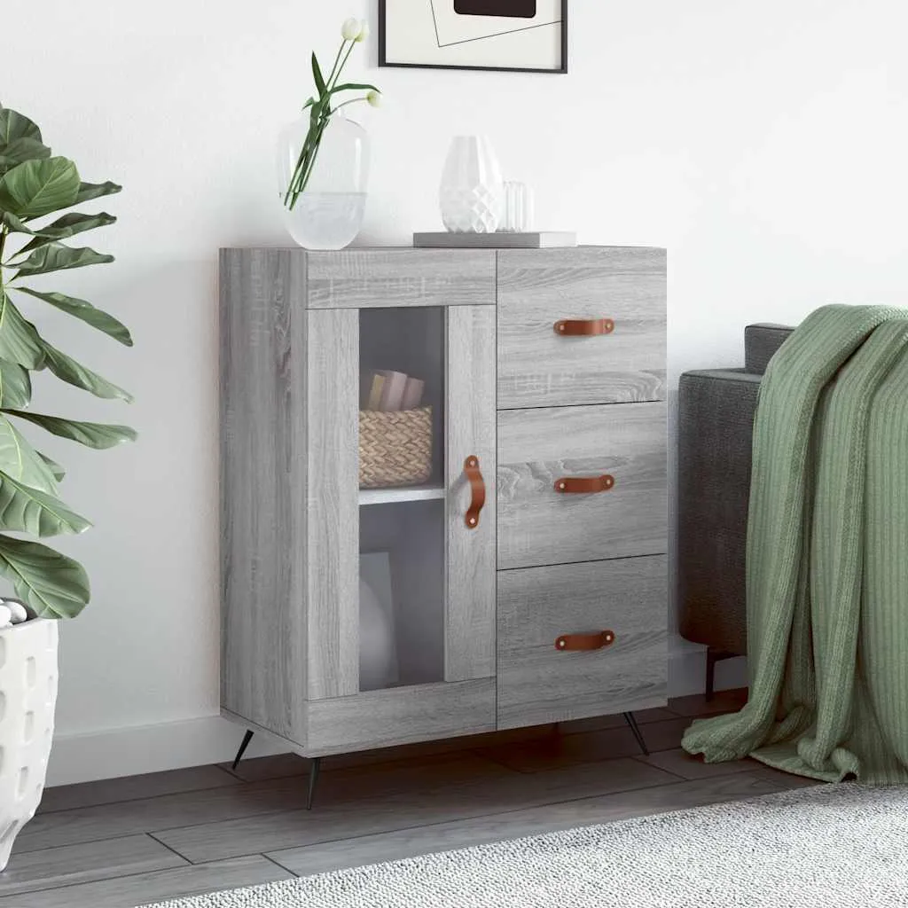 Mobile Credenza Grigio Sonoma vidaXL 69,5x34x90 cm - Stile Contemporaneo