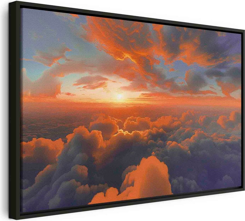 Italienischer Leinwand Leinwandbild - When Dawn Tickles the Clouds: A Spectacle of Colors on the Morning Sky 60x40 cm Muster b-H-10038-b-a