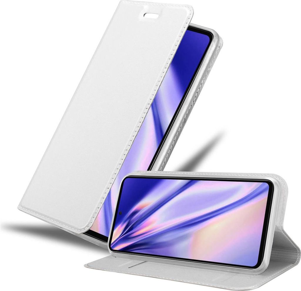 Cadorabo Handyhülle für Samsung Galaxy A72 4G / 5G Schutz Hülle in Silber Cover Etui Book Case Booklet