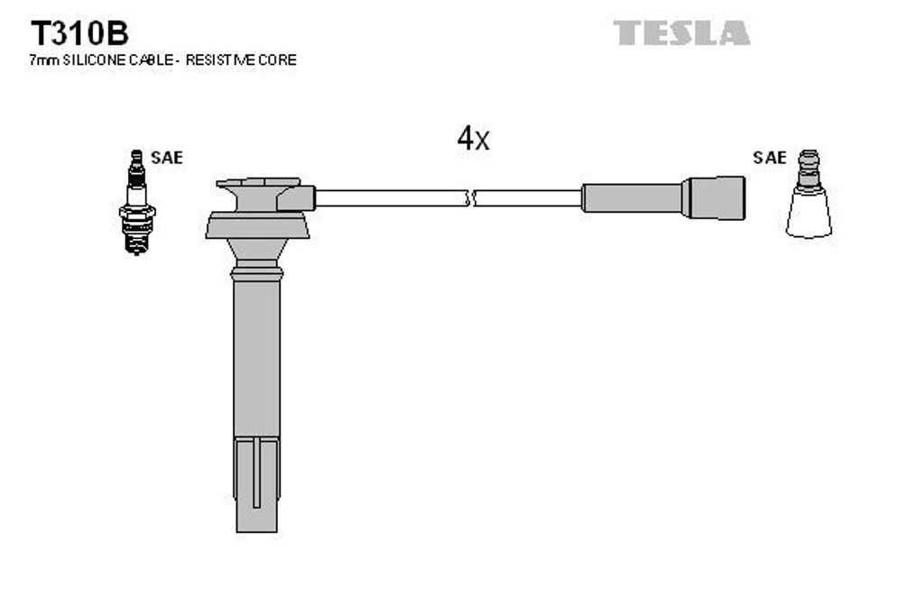 TESLA T310B Zündkabelsatz Zündleitungssatz für SUBARU FORESTER (SG) IMPREZA Stufenheck (GD) OUTBACK (BL, BP) IMPREZA Station Wagon (GG) OUTBACK