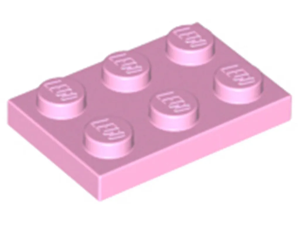 Lego 3021 Rose Clair : Pack de 100 Plaques 2x3 Robustes et Précises - 2