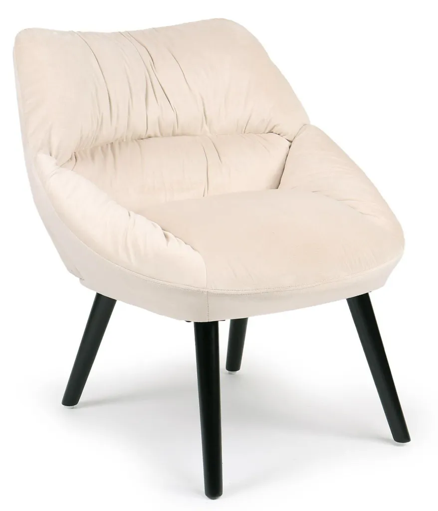 Fauteuil Patrick Velours Beige Menzzo : confort moderne et design chic