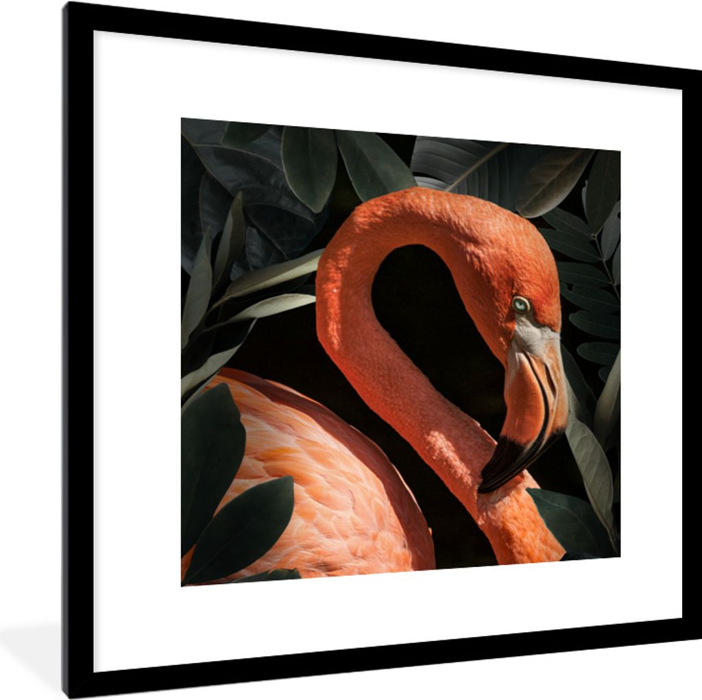 MuchoWow® MuchoWow® Gerahmtes Poster Flamingo - Blätter - Produktbild 