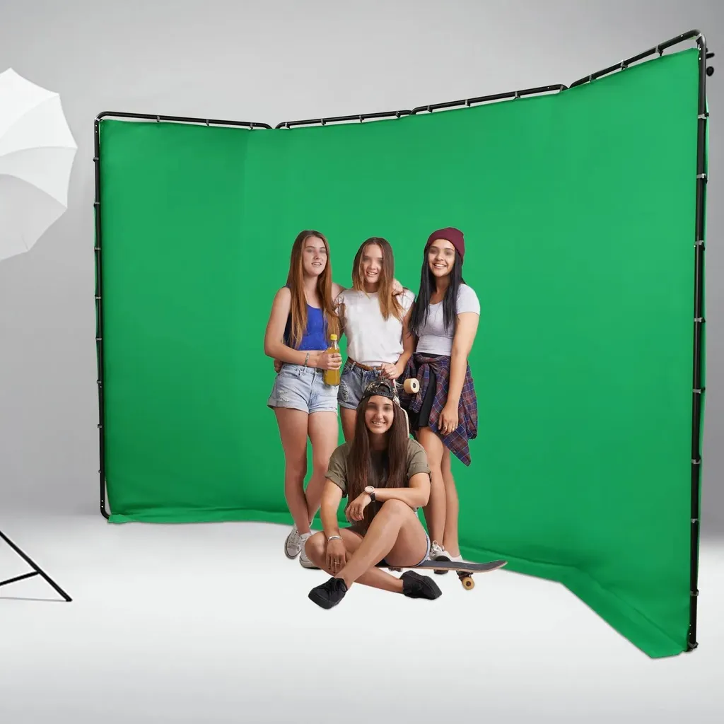 Fond vert pour streaming et studio vidéo 4 m ajustable en polyester pro - 3
