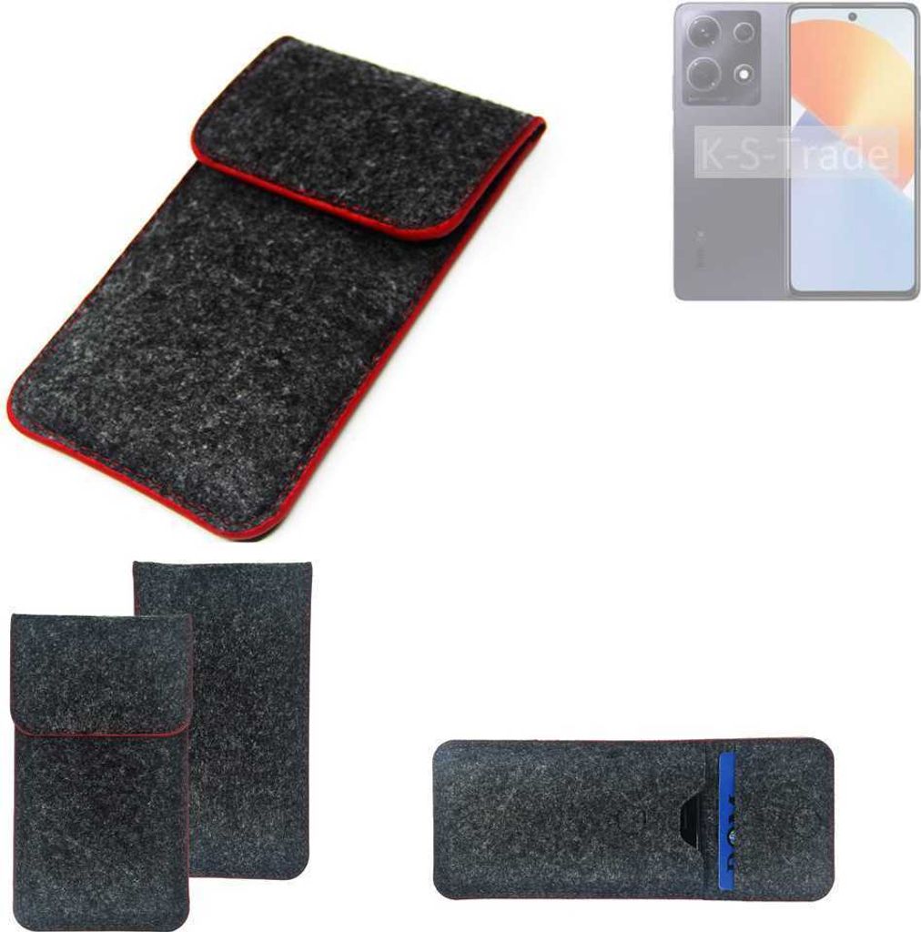 K-S-Trade Handy Schutz Hülle kompatibel mit Infinix Note 30 X6833B Schutzhülle Handyhülle Filztasche Pouch Tasche Case Sleeve Filzhülle dunkelgrau