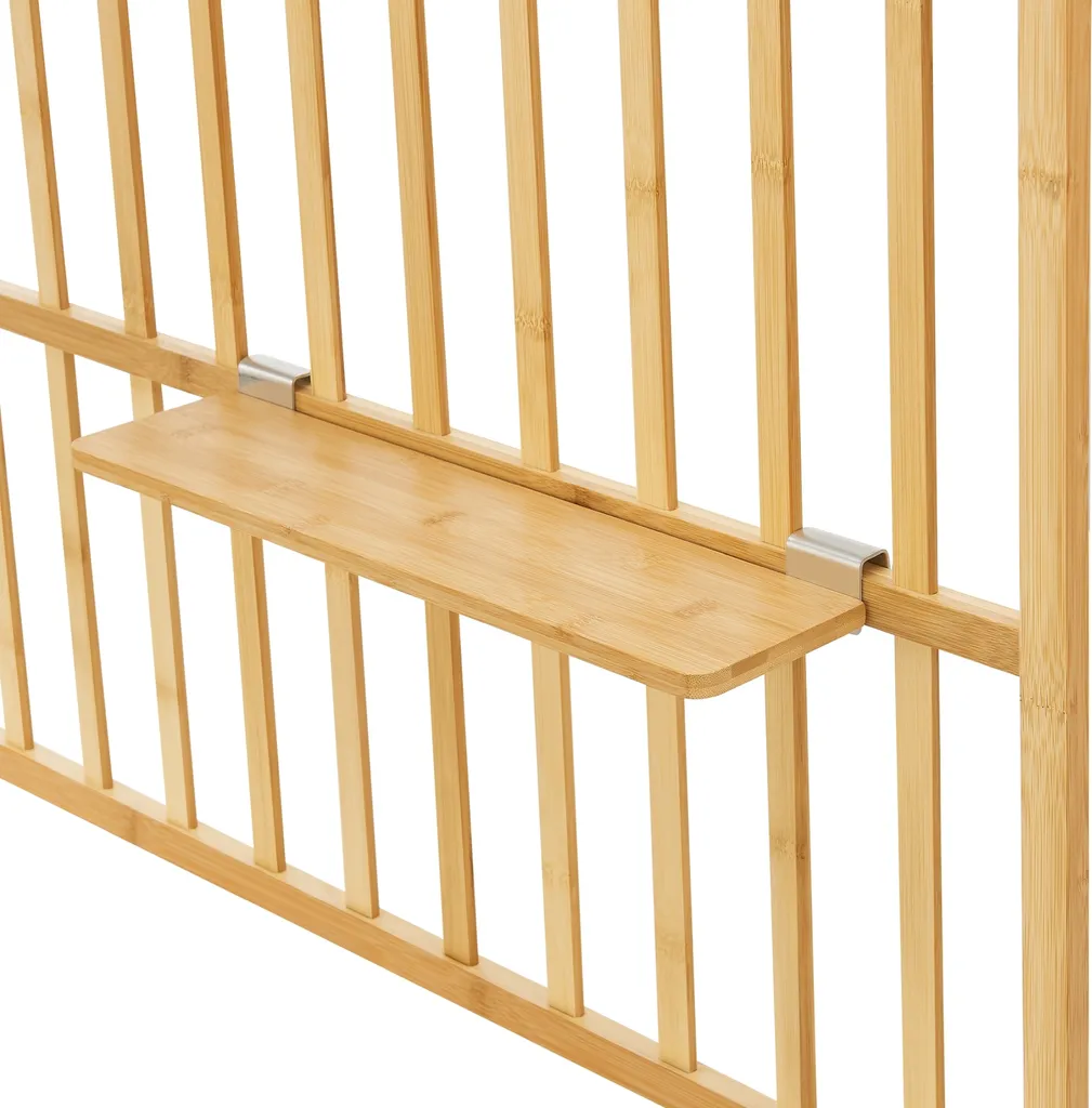 Panneau mural de rangement Røst 120cm - Étagère design en bois bambou - 7