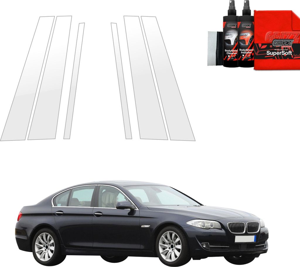 6in1 Schutzfolie für B-C-Säule - BMW 5 F10 Sedan PreLCI (2010-2012) Grizz Protector