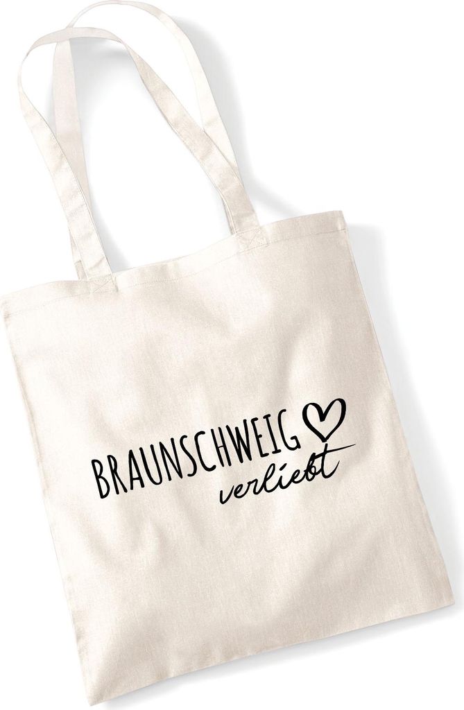Huuraa Jutebeutel Braunschweig verliebt 10 Liter Natural Baumwolle Tasche Geschenkidee