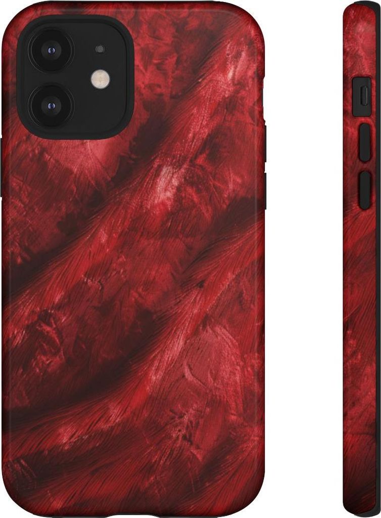 Elegantes Rot mit Samtstruktur – Hülle Kompatibel mit iPhone 12
