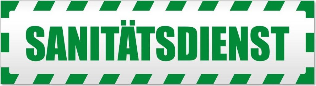 Sanitätsdienst gestreift Magnetschild Schild magnetisch