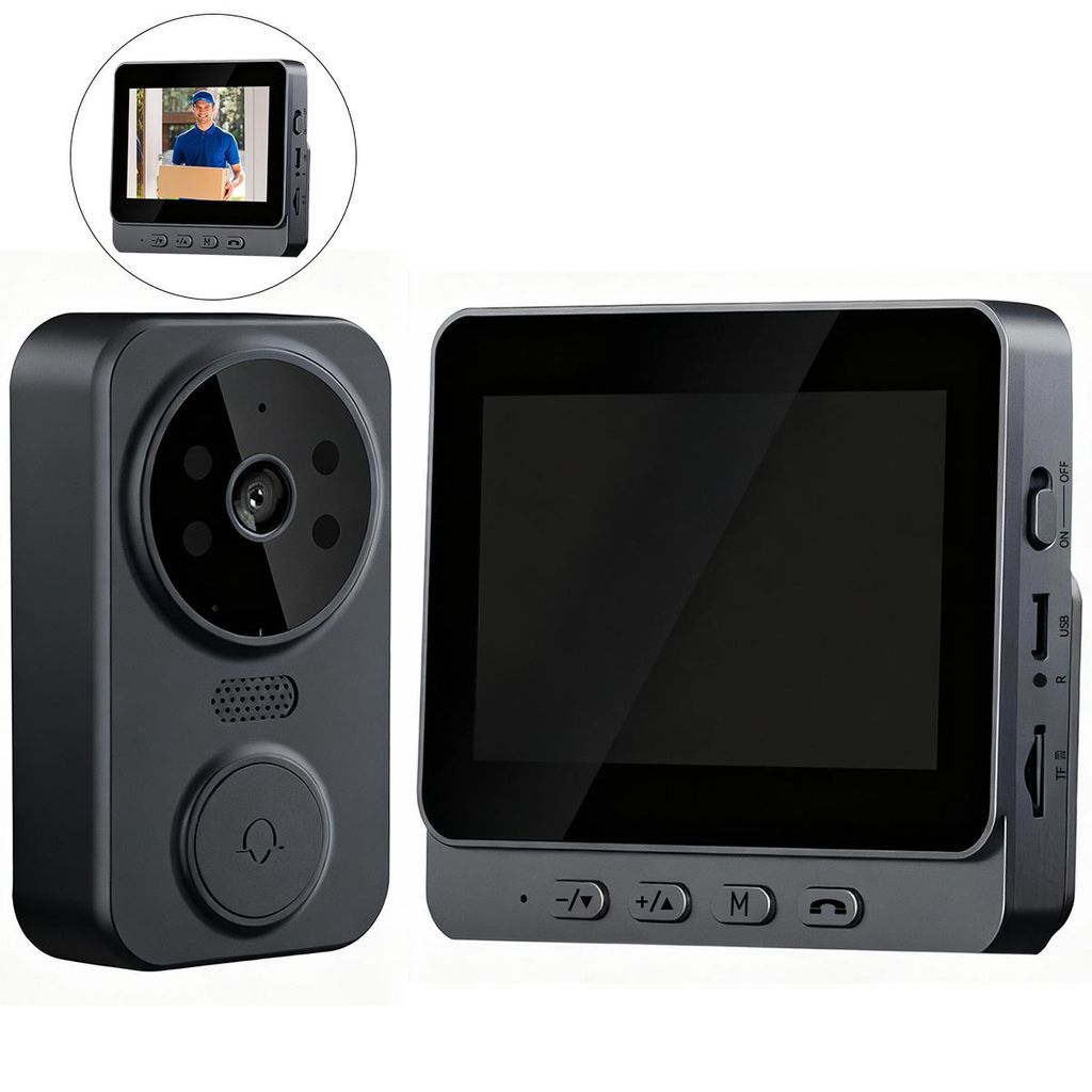 Kabellose Video-Türklingel,4,3 Zoll HD-Display,Nachtsicht,2-Wege-Sprachkommunikation,stabile 2,4GHz Übertragung,einfache Installation,wasserdicht