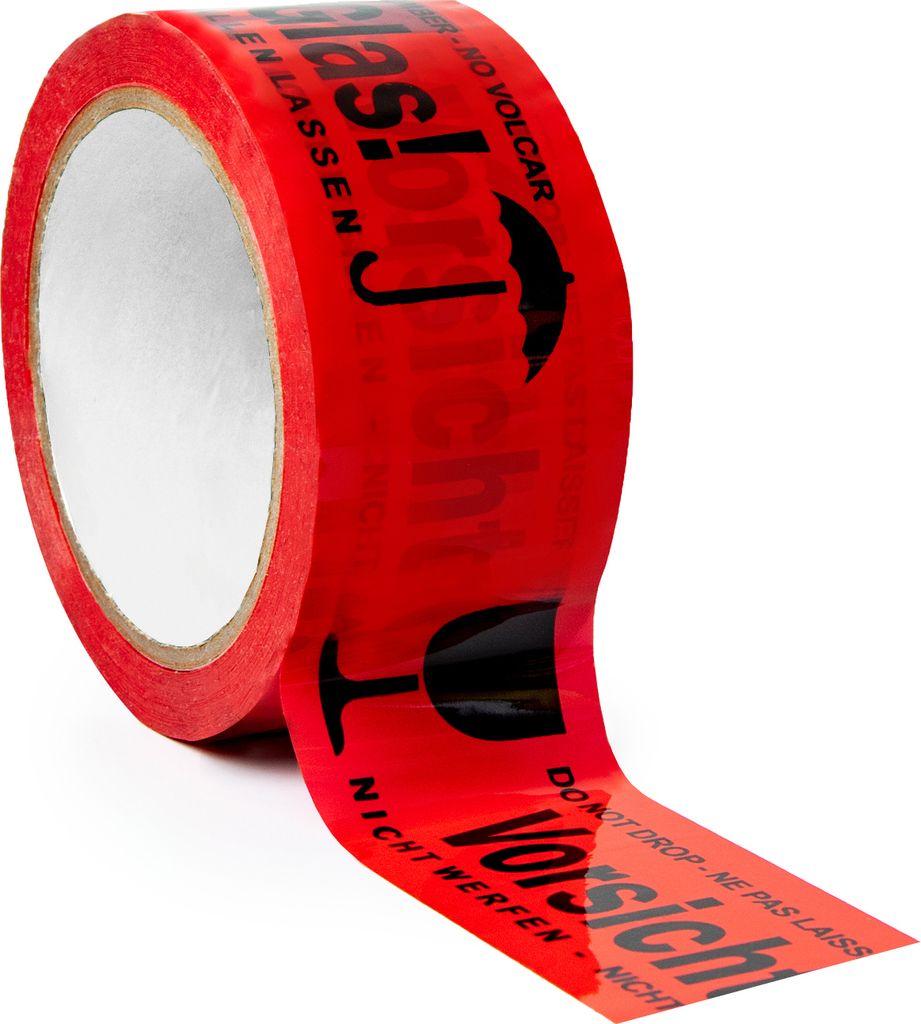 12x Klebeband " Vorsicht Glas " Packband rot Paketband PP Produktbild 3