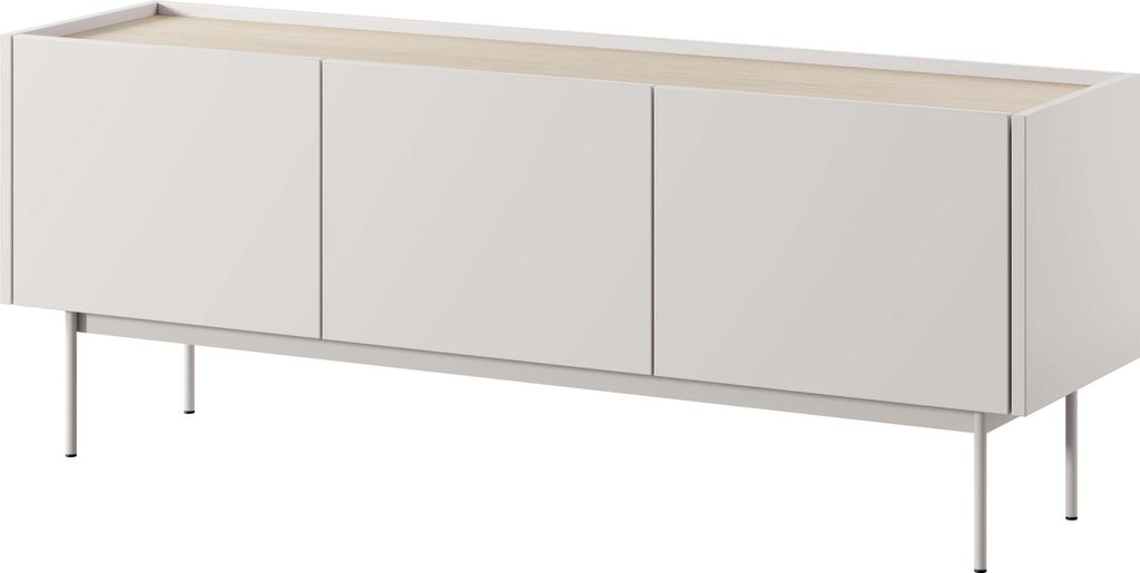 FURNLUX Tv-ständer Farbe Beige 144cm / Hauptfarbe: Beige / Abmessungen: 144 x 55 x 37 cm
