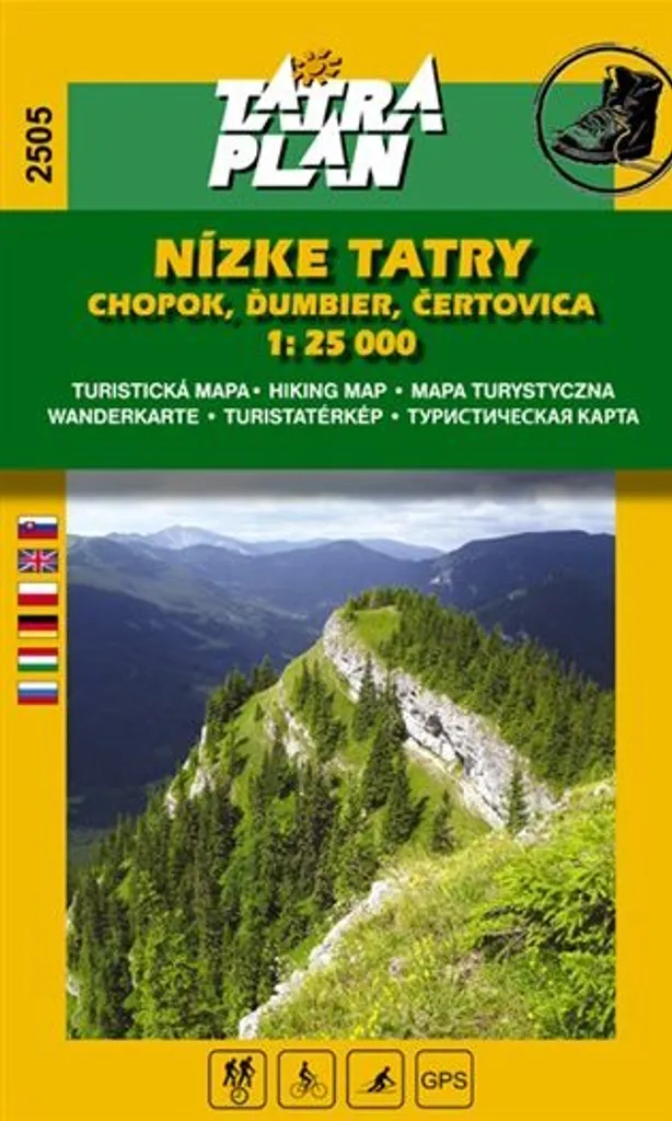 Carte de randonnée Basses Tatras Chopok Ďumbier Čertovica Échelle 1:25000