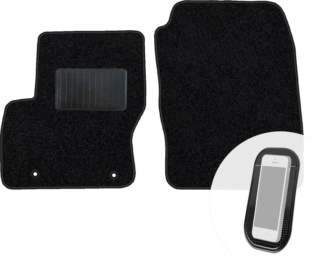 moto-MOLTICO tappetini anteriori auto velours tappetini auto nero set tappetini 2 pezzi adatto per Ford C-Max II 2010-2019