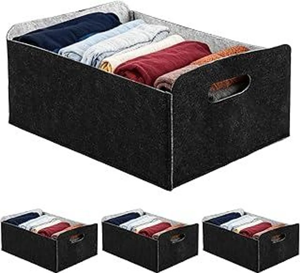 Set 4 Scatole Feltro WOPPLXY 31x25x15cm - Fai Ordine in 5 Minuti
