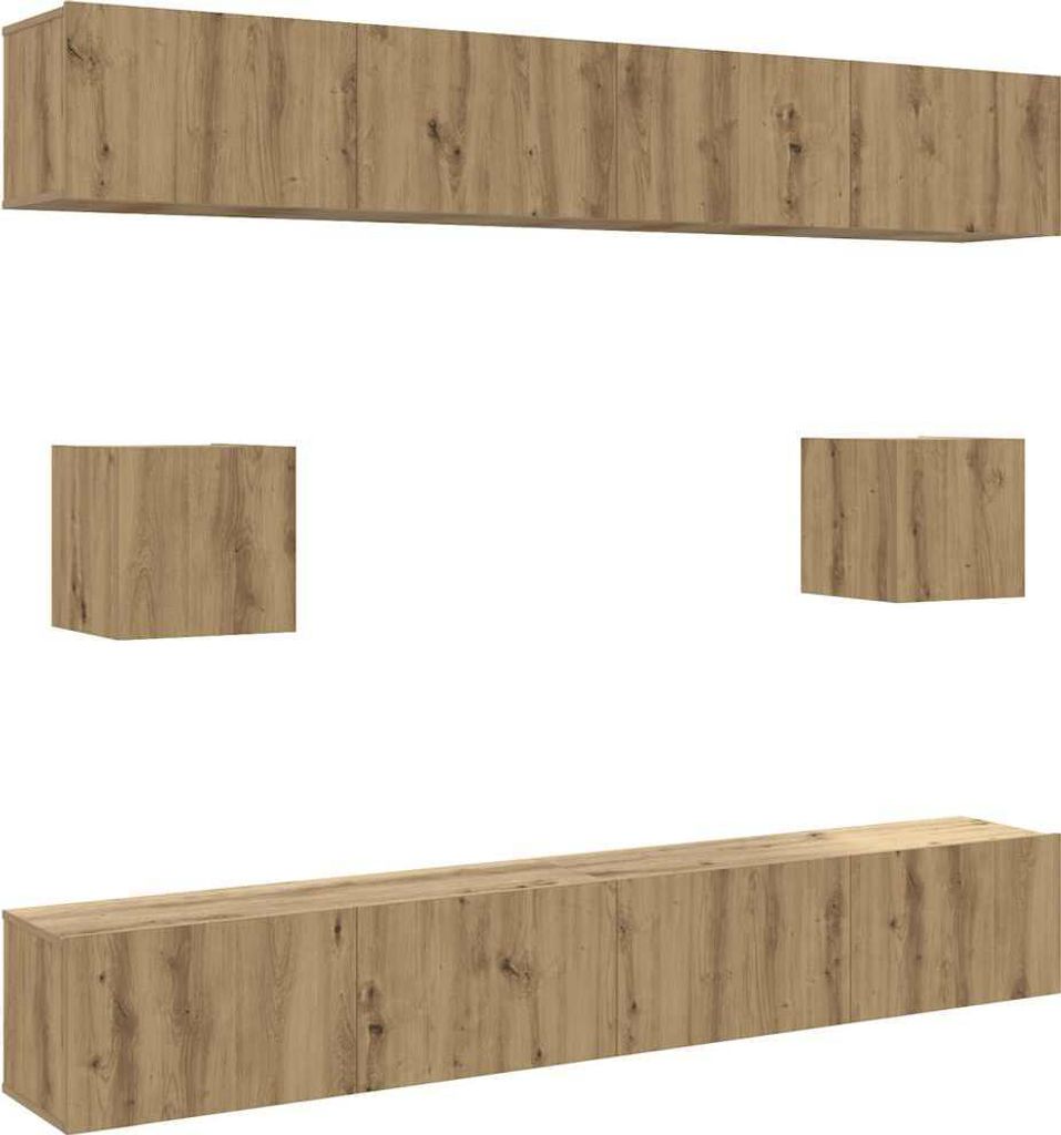 "SALE 2026" 6-tlg. TV-Schrank-Set Wandmontage Artisan-Eiche Holzwerkstoff - TV-Schränke DE 524686