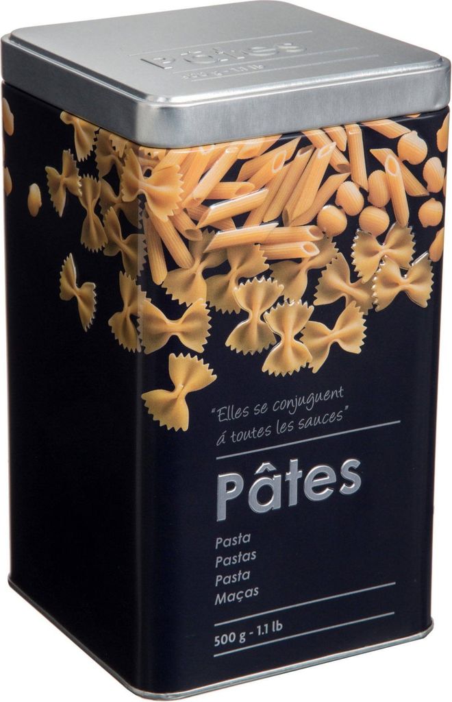 5five Simply Smart Vorratdose Nudeln 500 g Metall schwarz 18,4cm x 10,7cm x 10,7cm