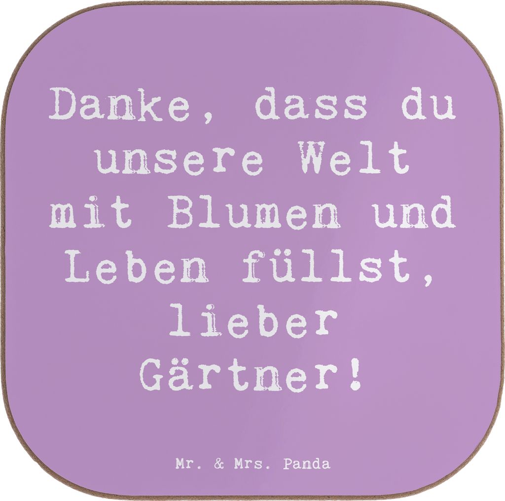 Mr. & Mrs. Panda Untersetzer für Gläser Spruch Gärtner Dankeschön - Lavendeltraum - Geschenk, Anerkennung, Bedanken, Glas, Tasse, Danke, Tassen...