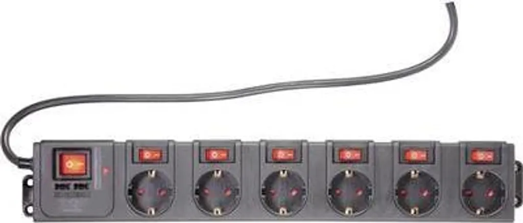 Multiprise 6 prises avec interrupteur de sécurité Renkforce noir 1,5m