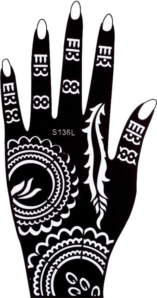Henna Tattoo Schablone für die Linke Hand Produktbild 