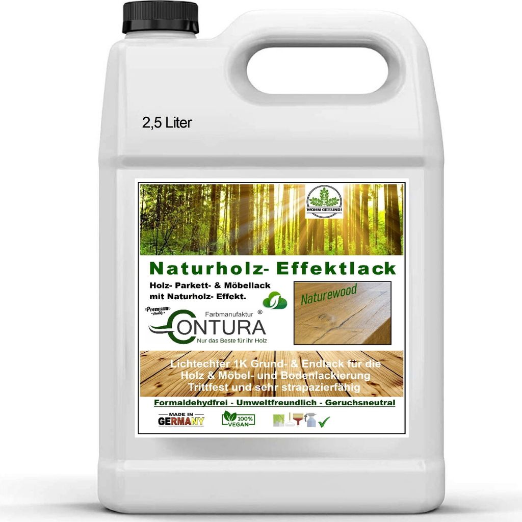 Parkettlack Möbellack Holzlack Naturholzeffekt Lack Matt Naturholz Effektlack - 2,5Liter