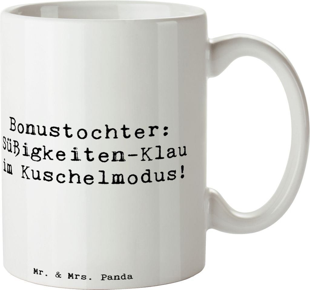 Mr. & Mrs. Panda Tasse Spruch Bonustochter Überraschungen - Weiß - Geschenk, Kaffeebecher, Geschenke, Teetasse, humor, handgemacht, Kaffeetasse, ...