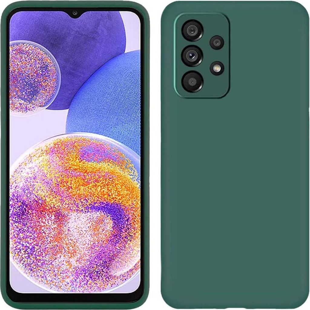 Galaxy A23 Hülle, Flüssig Silikon Weich Gummi Schutzhülle für Samsung Galaxy A23 4G / 5G Nachtgrün