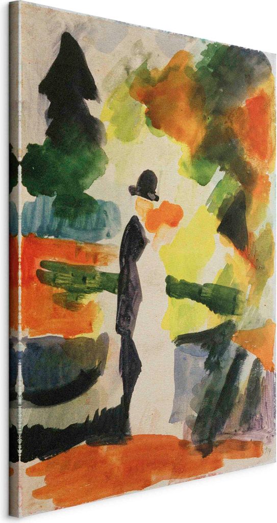 Italienischer Leinwand Leinwandbild - Paar im Park (August Macke) 40x60 cm Reproduktionen l-F-12473-b-a