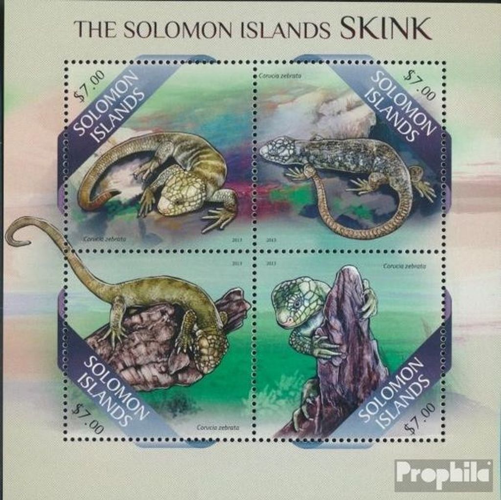 Briefmarken Salomoninseln 2013 Mi 2027-2030 Kleinbogen (kompl. Ausg.) postfrisch Skink