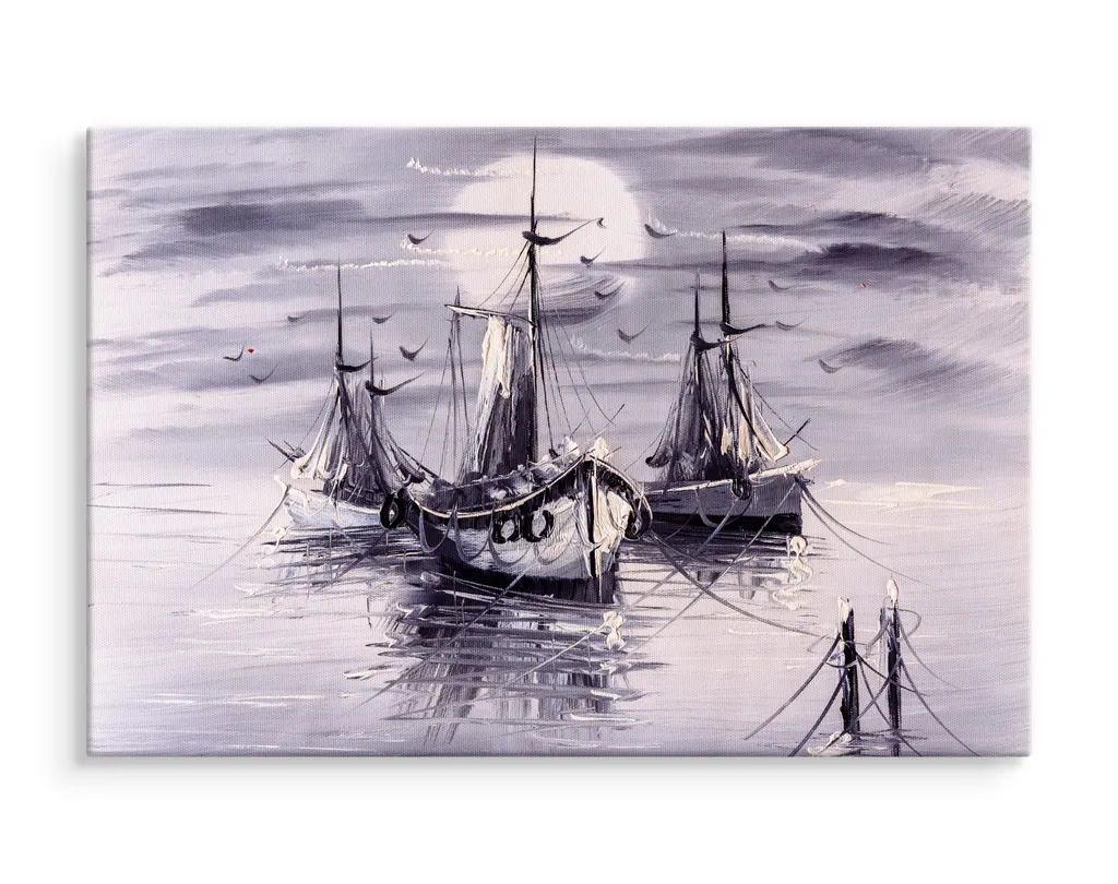 Quadro su Tela 120x80 XXL Barche a Vela Mare - Stampa d'Arte Premium - 3