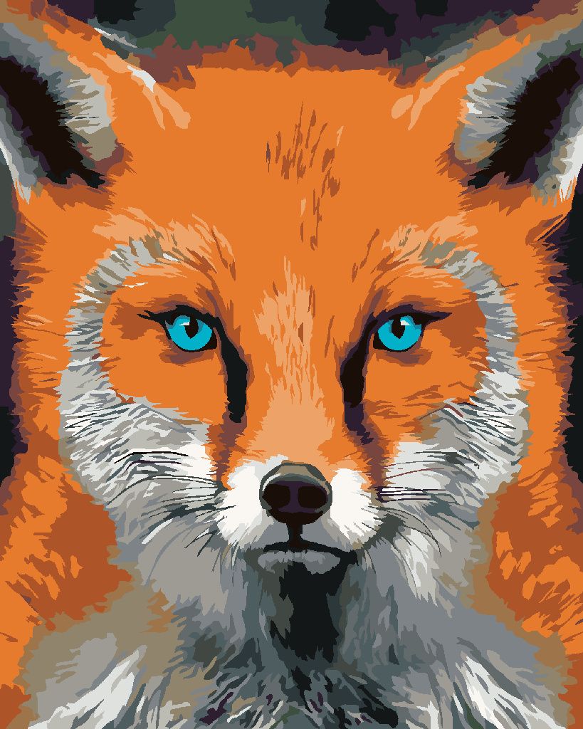 Zuty - Malen nach Zahlen - FUCHS MIT BLAUEN AUGEN, 40x50 cm, mit Keilrahmen (bereits gespannt)