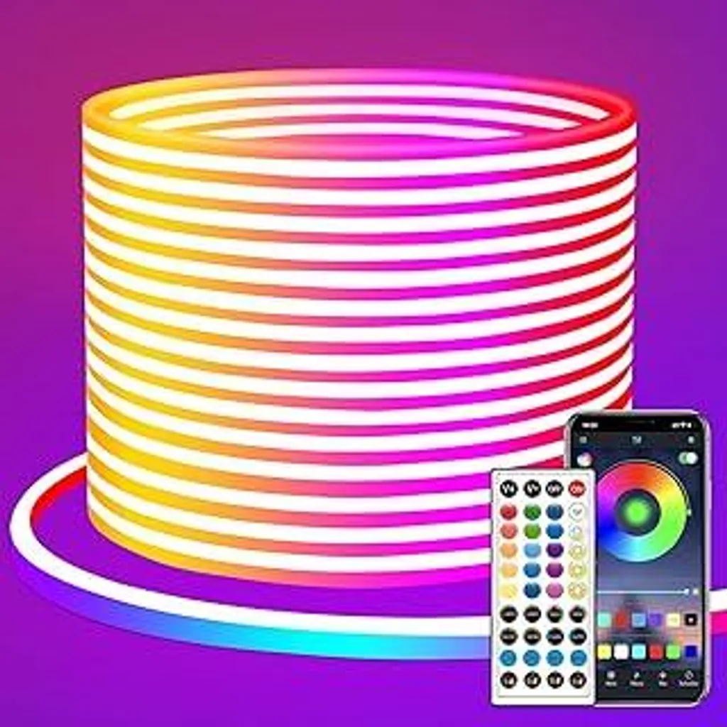 Luci LED Neon da 20m RGB Impermeabili: Decorazione Casa ed Esterni 24V