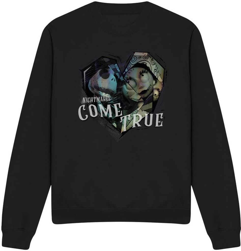 The Nightmare Before Christmas - "Nightmares Come True" Sweatshirt für Herren/Damen Uni TV3979 (XL) (Schwarz)