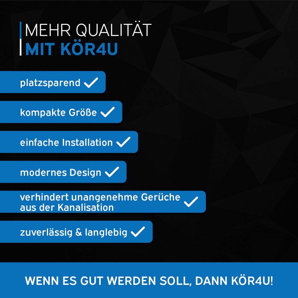 kör4u Raumsparsiphon mit Geruchsverschluss 1 1/4" x 32mm Produktbild 6