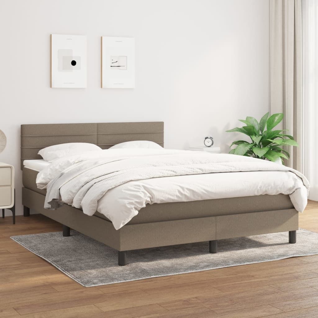 Maison Exclusive - Boxspringbett mit Matratze Taupe 140x200 Produktbild 