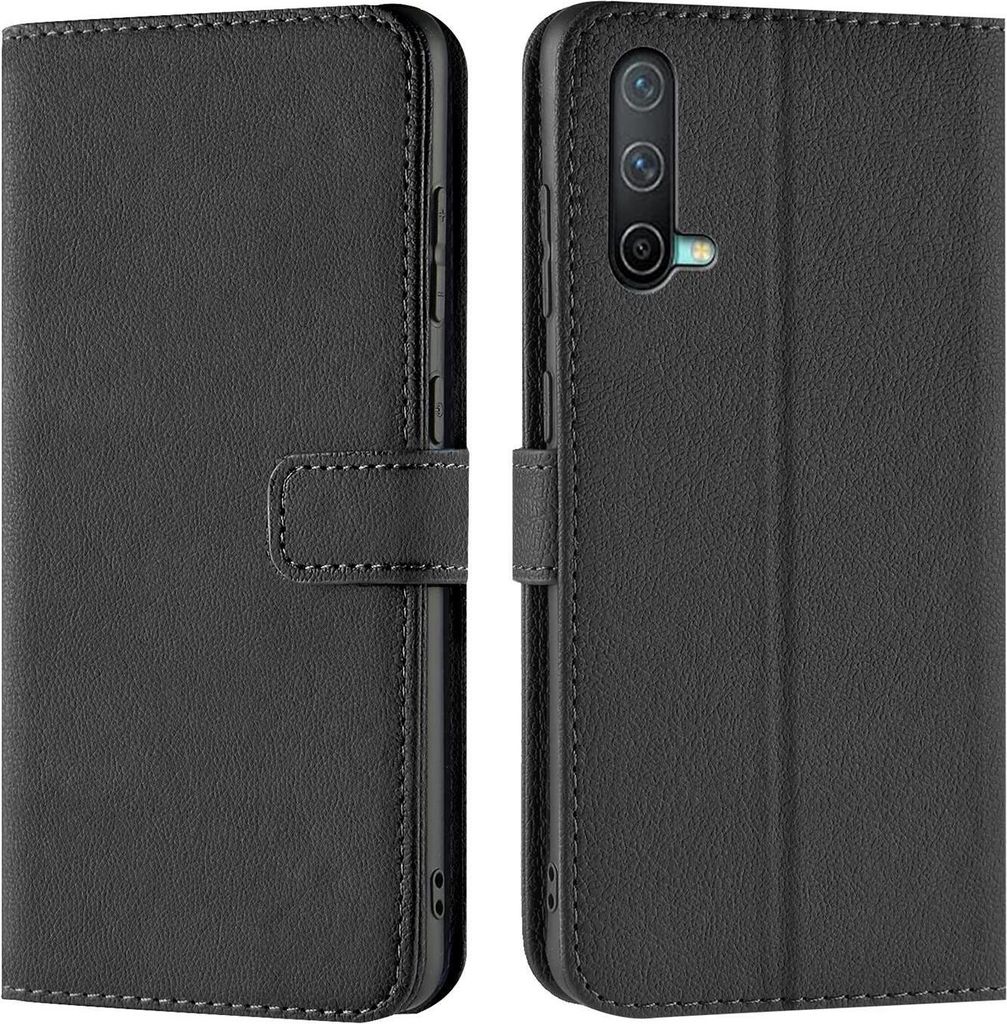 Conie Klapp Tasche für OnePlus Nord CE 5G Kartenfach Rundumschutz Hülle in Schwarz