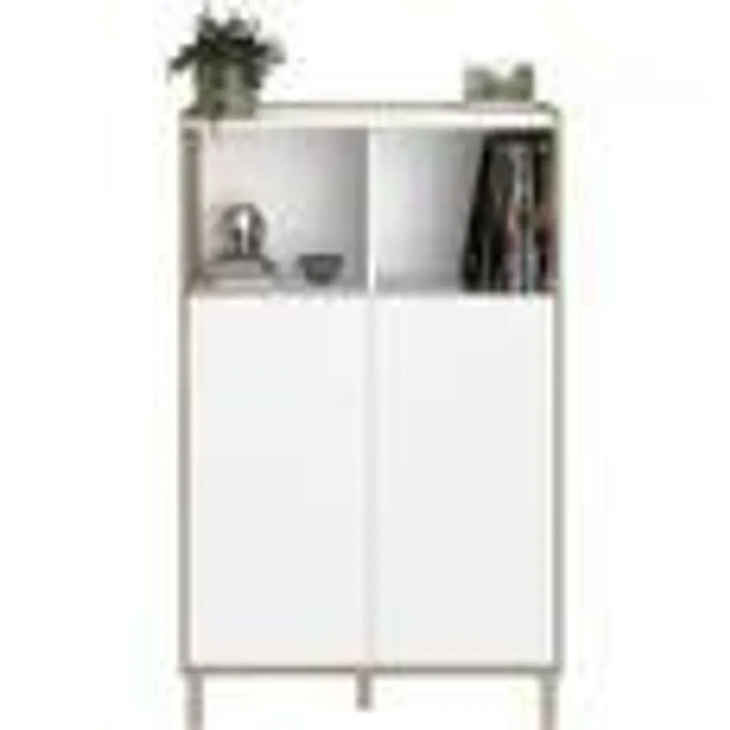 Salon MORPHOS Blanc et Chêne avec Table Basse Relevable Multifonction - 2