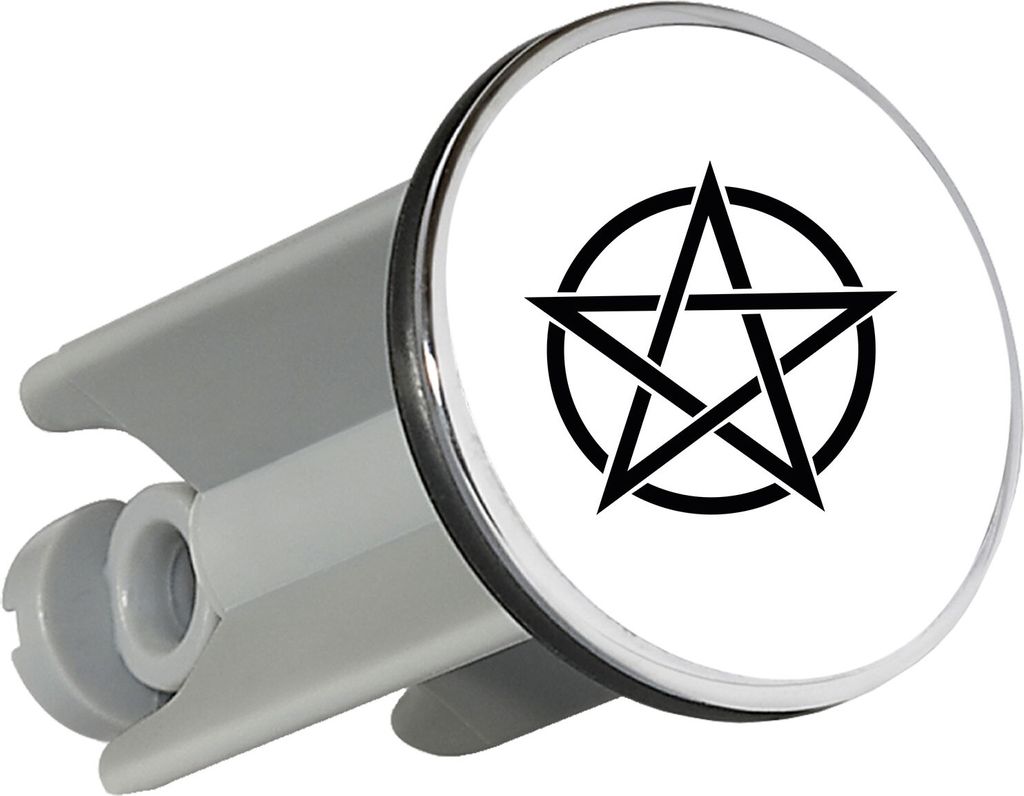 Huuraa Waschbeckenstöpsel Pentagramm Drudenfuß 4cm höhenverstellbar Abflussstopfen Geschenkidee