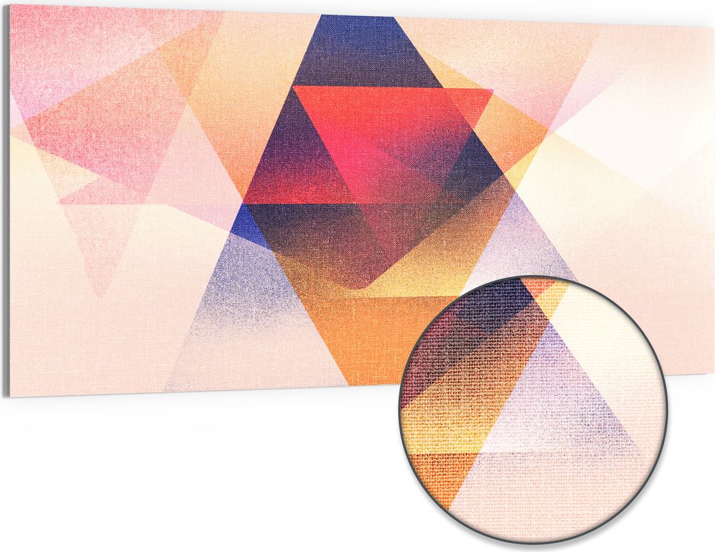DEQORI Hybrid Leinwand Bild 100x50 cm 'Geometrie der Farben' Wandbild Glas flach modern