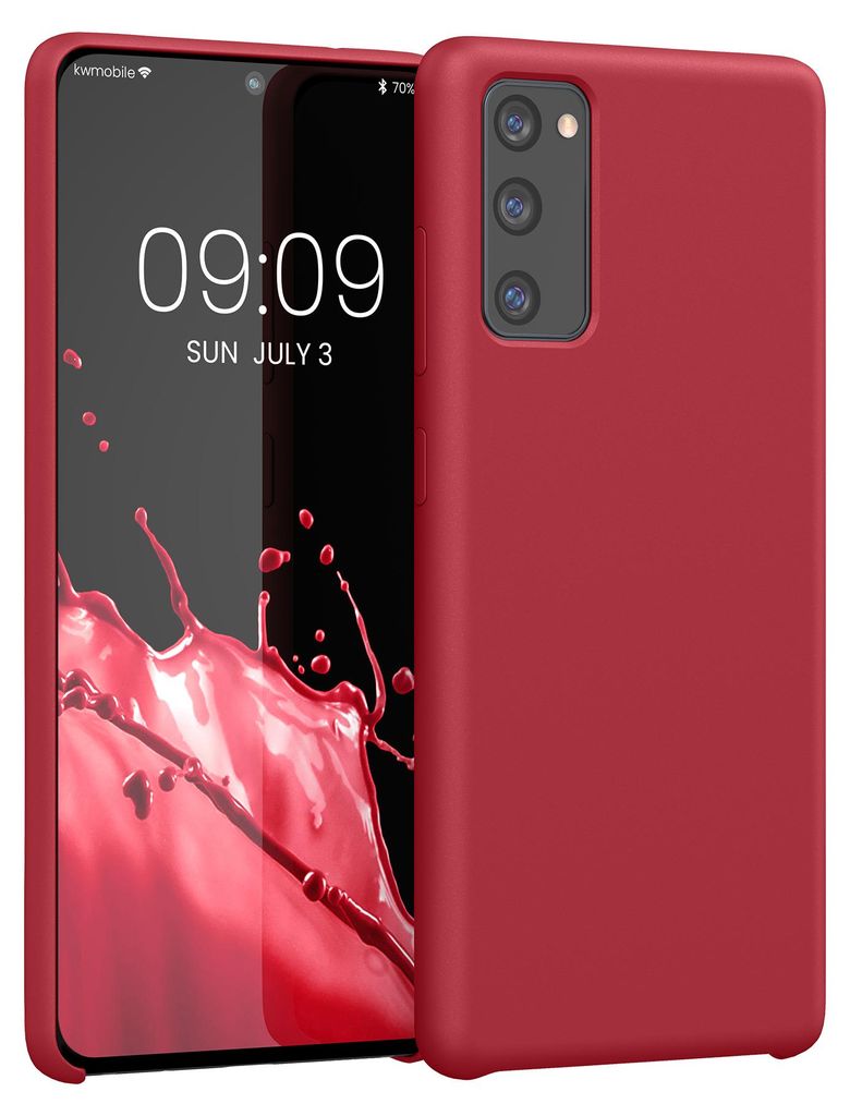 kwmobile Handyhülle für Samsung Galaxy S20 FE Hülle - Case Silikon - Kabelloses Laden - Schutzhülle Cover in Klassisch Rot