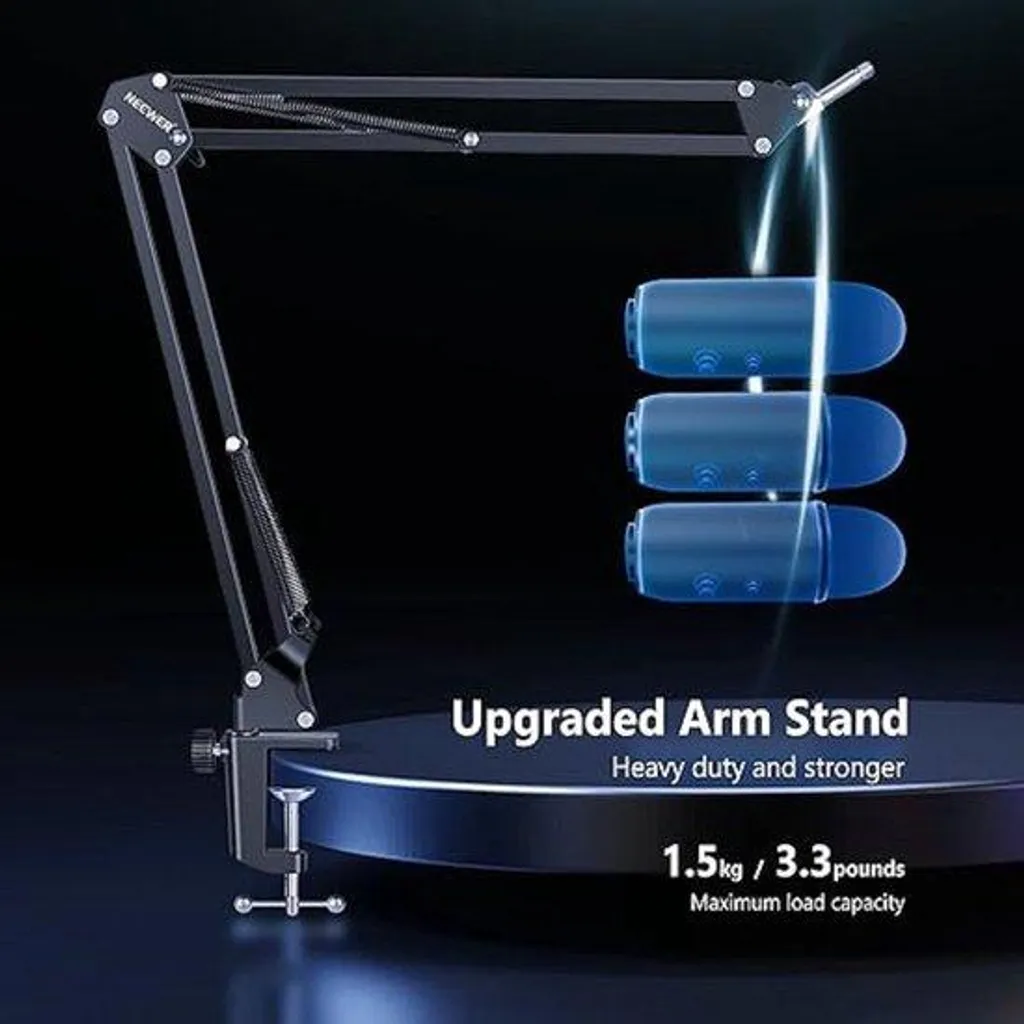 Pied de microphone anti-vibrations avec base lourde antidérapante