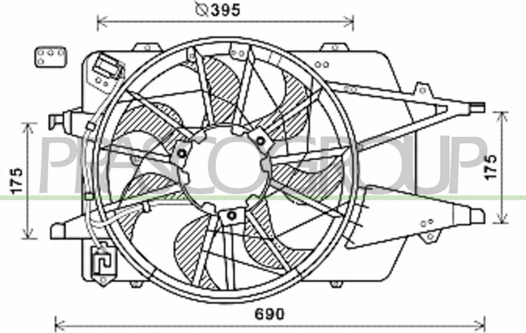 PRASCO FD422F004 Lüfter Motorkühlung Kühlerlüfter für FORD FOCUS (DAW, DBW) Wasserkühler