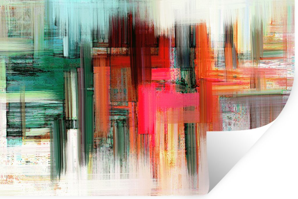 MuchoWow Wandtattoo Wandsticker Wandaufkleber Ölgemälde - Abstrakt 120x80 cm Selbstklebend und Repositionierbar - Selbstklebend - Fototapeten