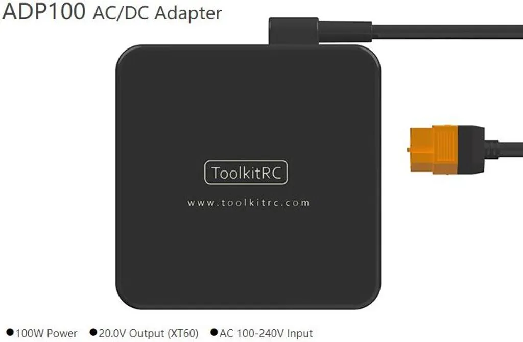 Bloc d'alimentation 100W ToolKitRC ADP100 avec prise de sortie XT60 mâle